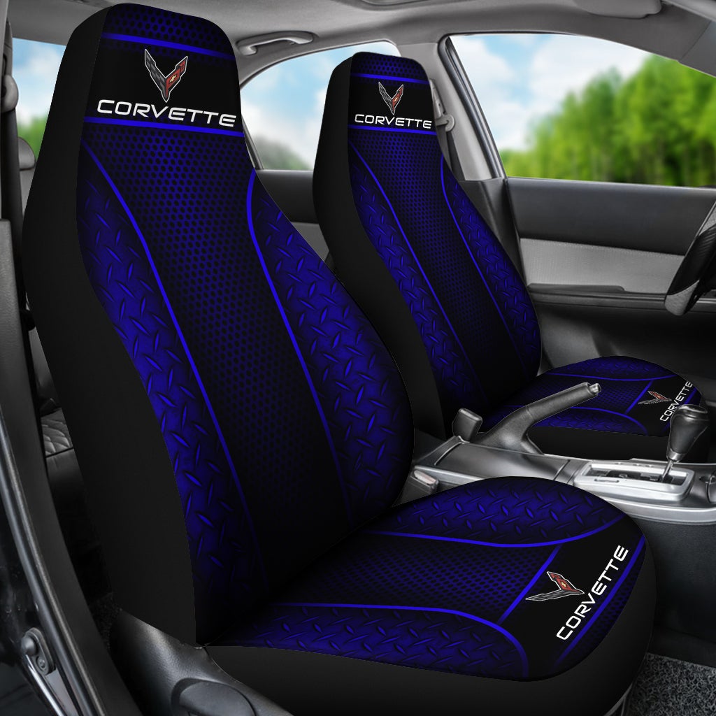 2 Font Corvette C8 Seat Covers Blue - Famjoys 2 Font Corvette C8 Seat Covers Blue - Famjoys