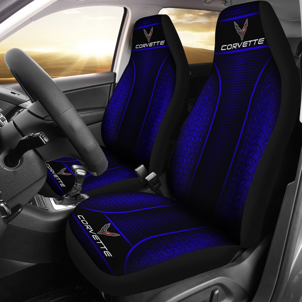 2 Font Corvette C8 Seat Covers Blue - Famjoys 2 Font Corvette C8 Seat Covers Blue - Famjoys