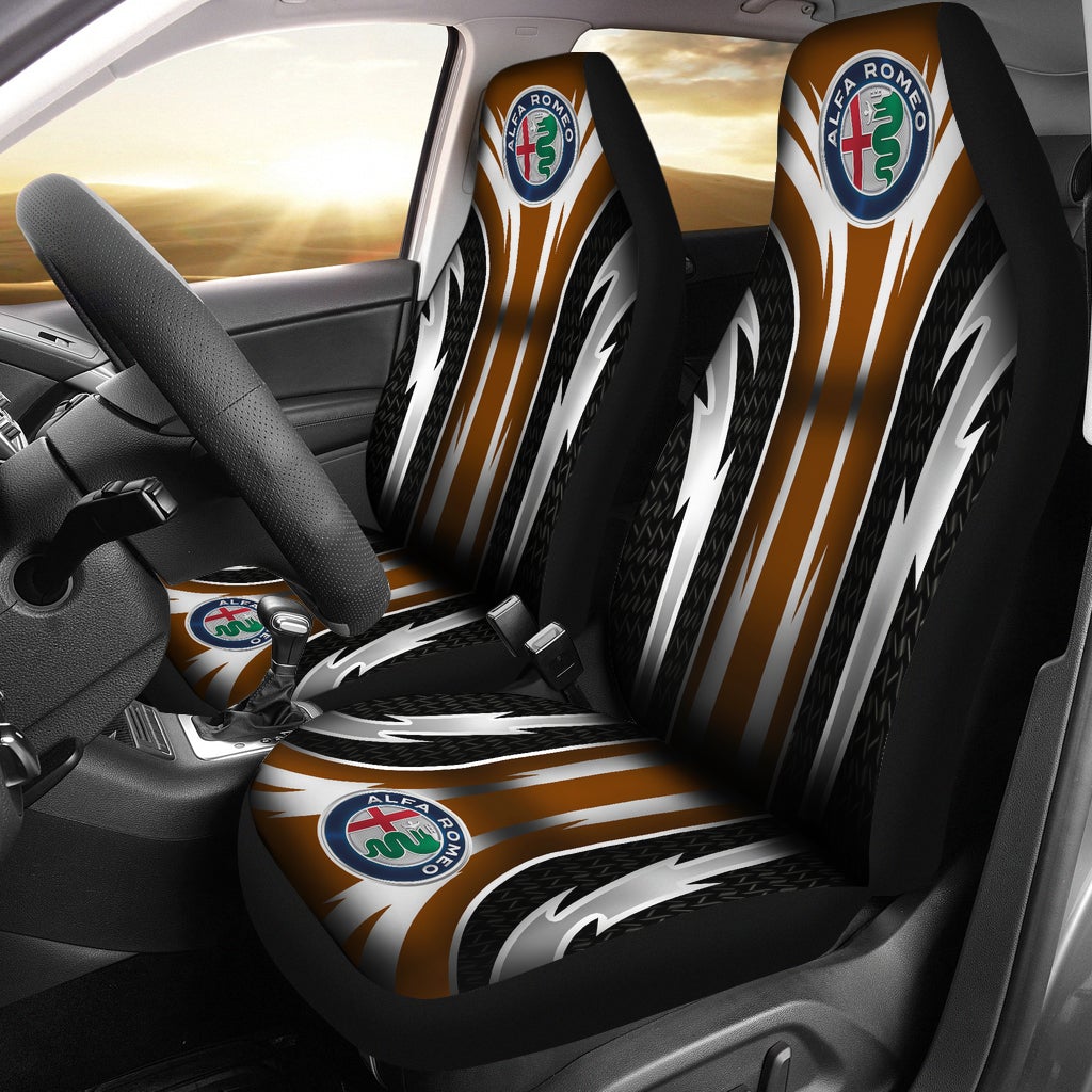 2 Front Alfa Romeo Seat Covers Brown - Famjoys 2 Front Alfa Romeo Seat Covers Brown - Famjoys