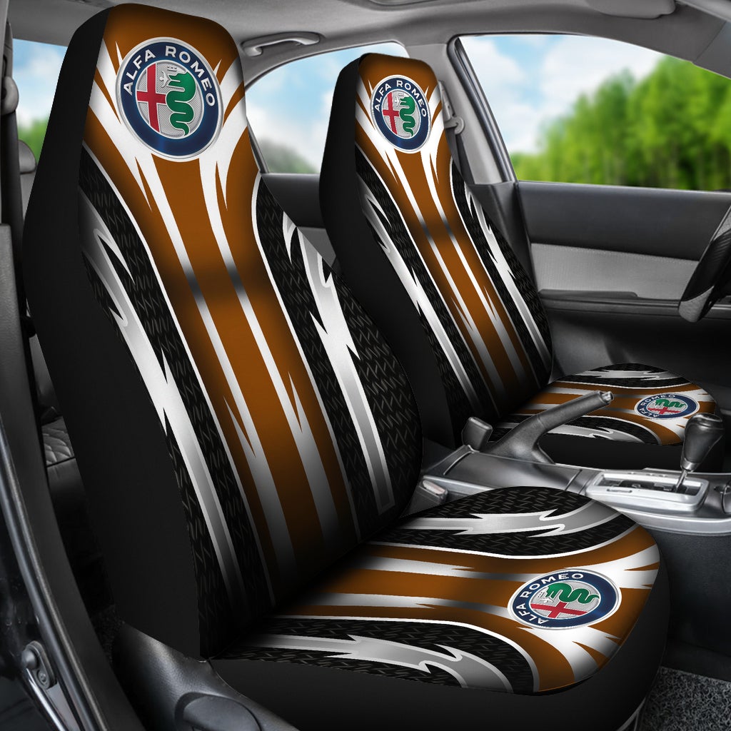 2 Front Alfa Romeo Seat Covers Brown - Famjoys 2 Front Alfa Romeo Seat Covers Brown - Famjoys