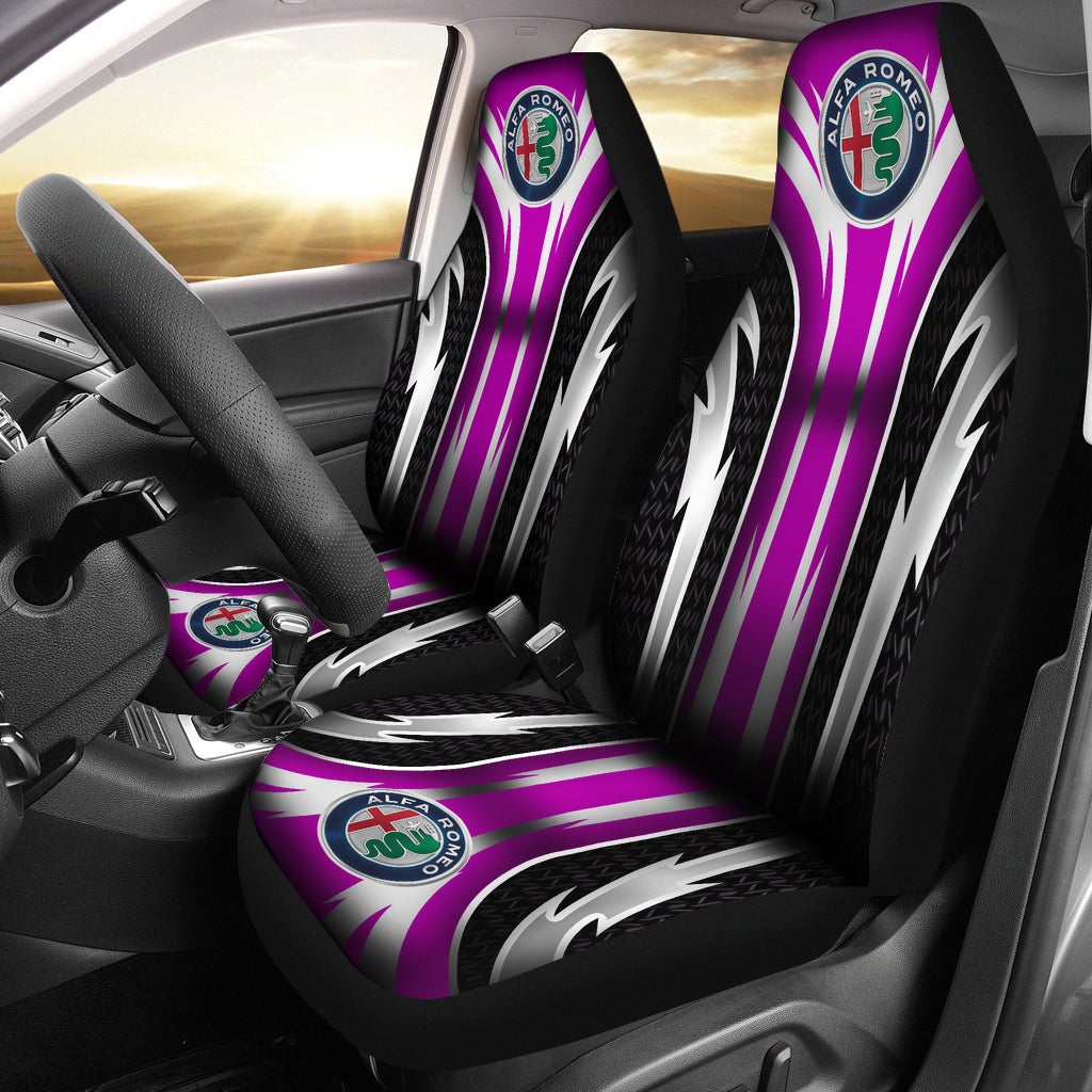 2 Front Alfa Romeo Seat Covers Pink - Famjoys 2 Front Alfa Romeo Seat Covers Pink - Famjoys