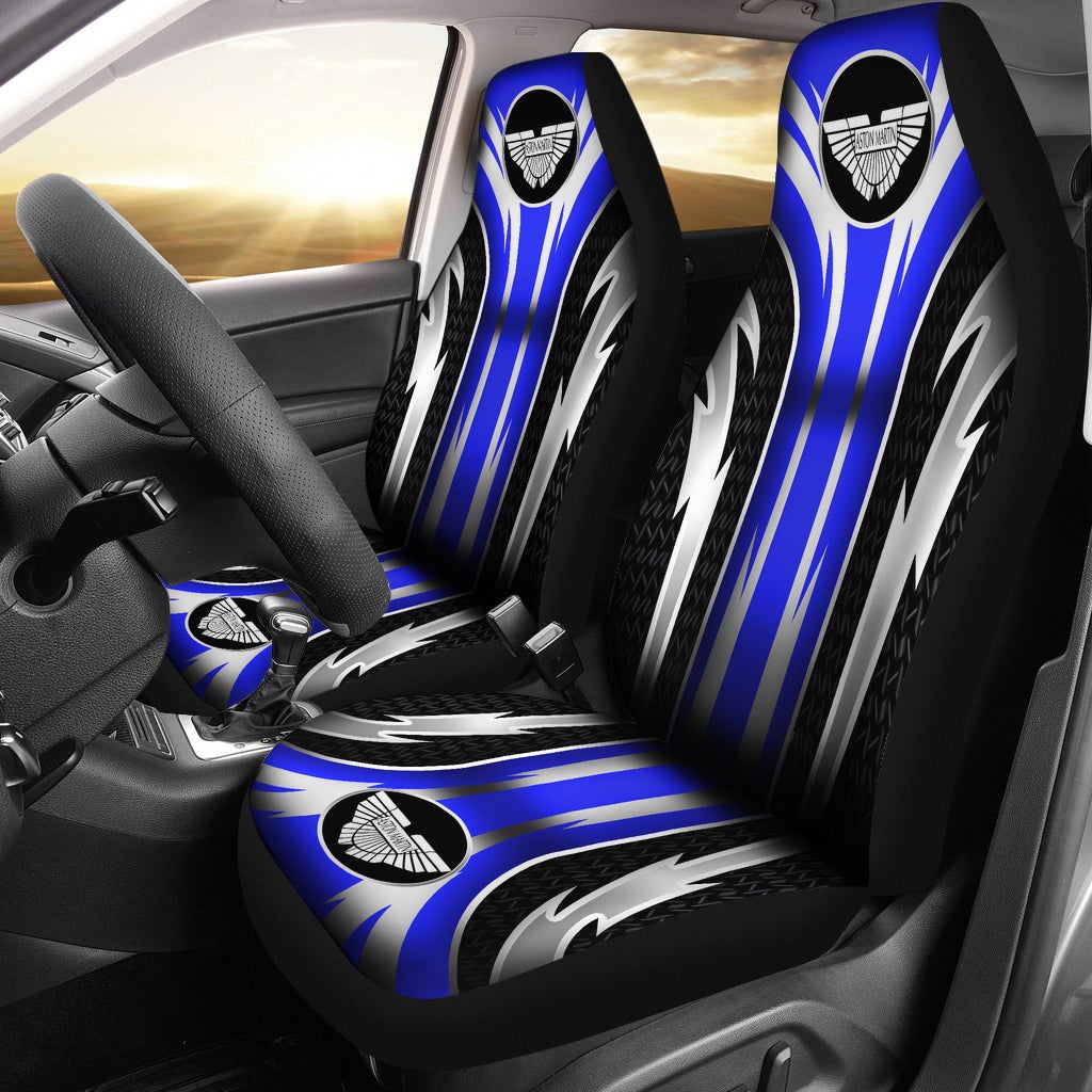 2 Front Aston Martin Seat Covers Blue - Famjoys 2 Front Aston Martin Seat Covers Blue - Famjoys