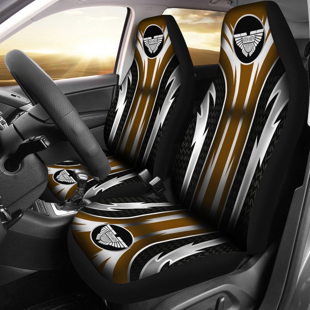 2 Front Aston Martin Seat Covers Brown - Famjoys 2 Front Aston Martin Seat Covers Brown - Famjoys