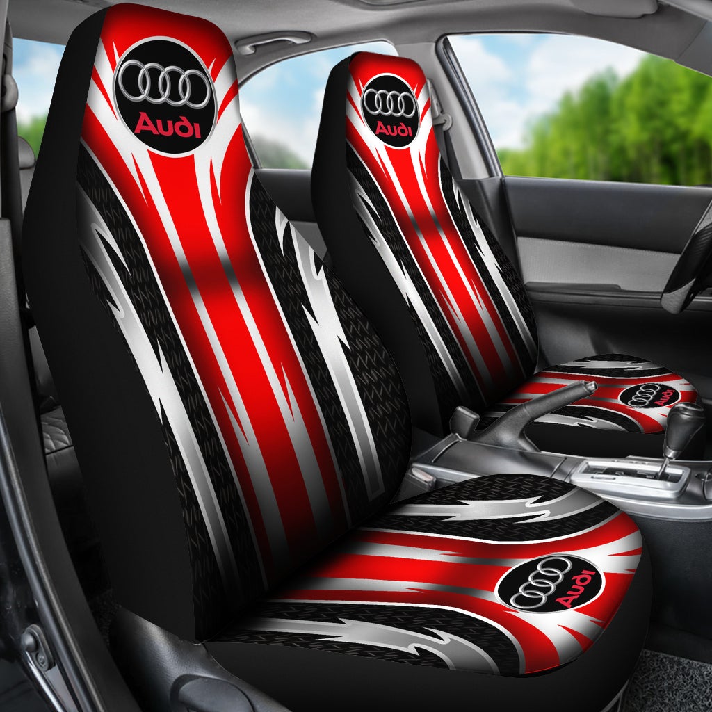 2 Front Audi Seat Covers Red - Famjoys 2 Front Audi Seat Covers Red - Famjoys