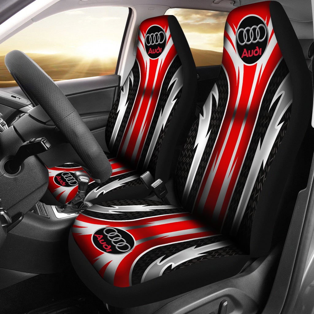 2 Front Audi Seat Covers Red - Famjoys 2 Front Audi Seat Covers Red - Famjoys