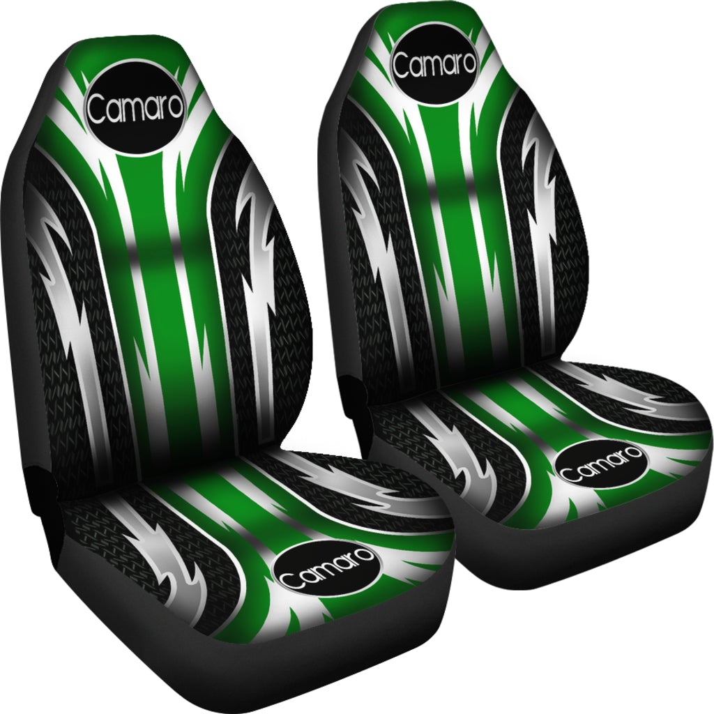2 Front Camaro Seat Covers Green
