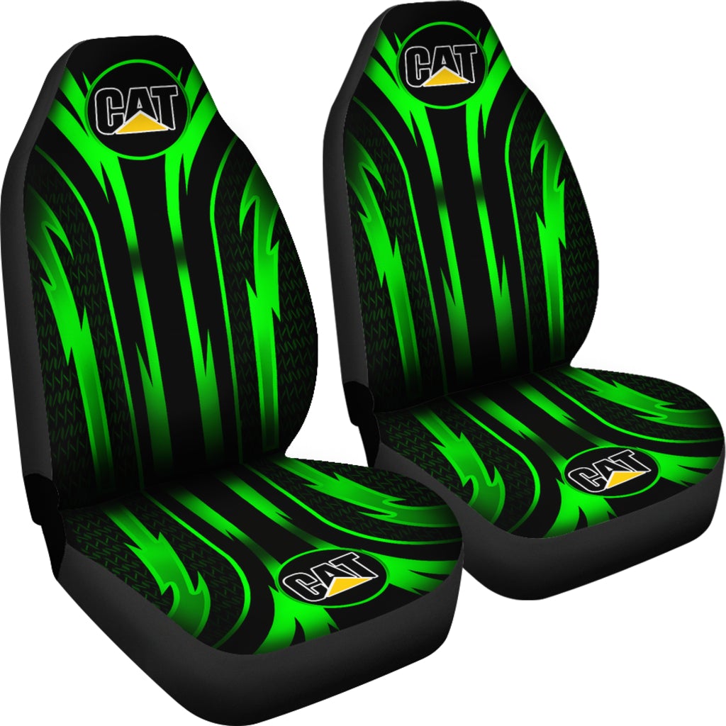 2 Front Caterpillar Seat Covers Green - Famjoys 2 Front Caterpillar Seat Covers Green - Famjoys