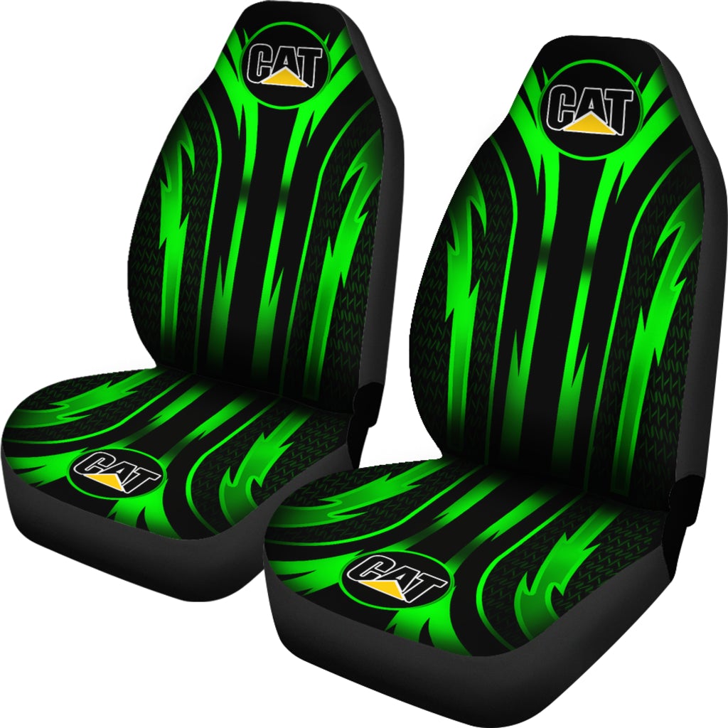 2 Front Caterpillar Seat Covers Green - Famjoys 2 Front Caterpillar Seat Covers Green - Famjoys