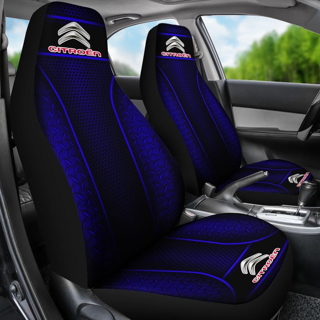 2 Front Citroen Seat Covers Blue - Famjoys 2 Front Citroen Seat Covers Blue - Famjoys