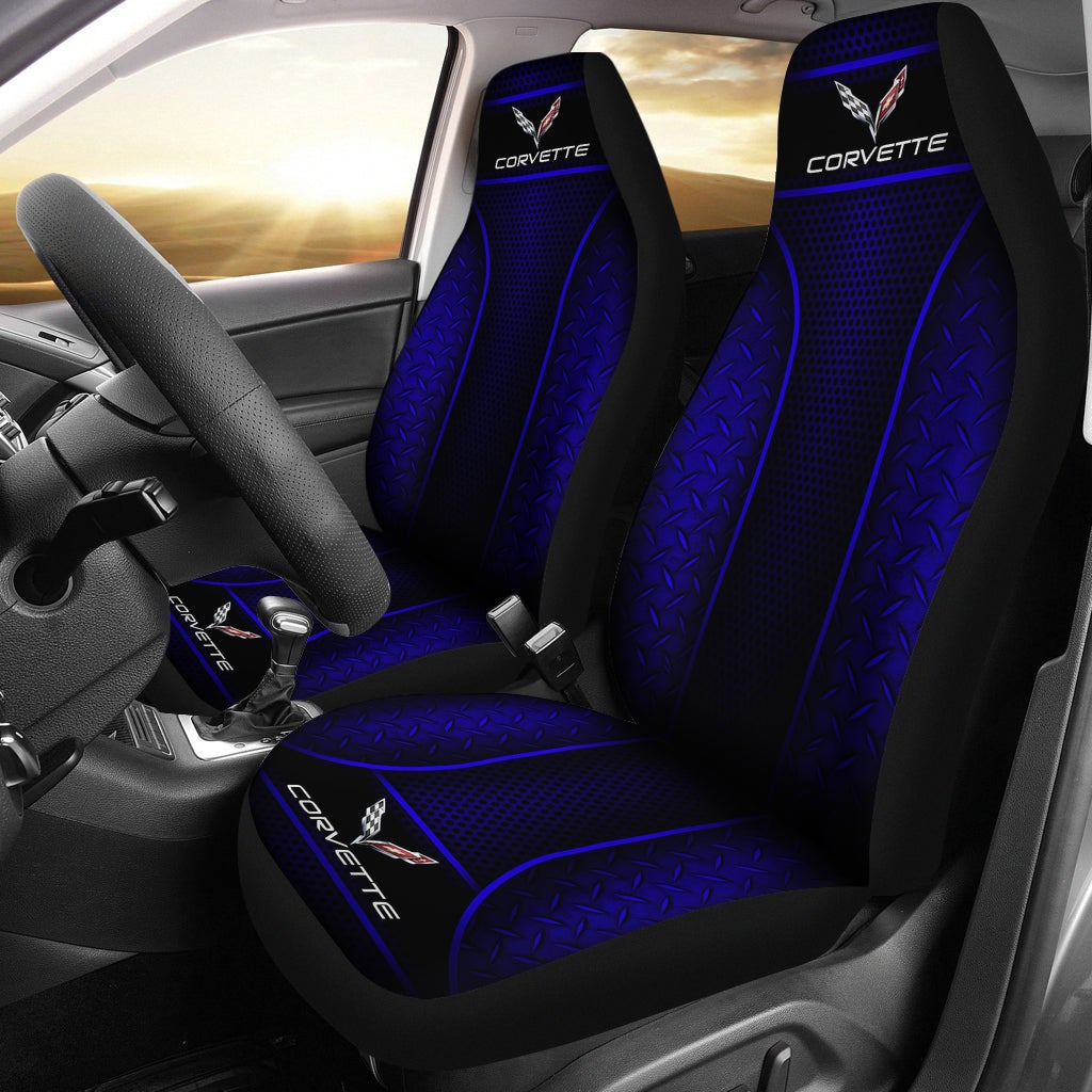2 Front Corvette C7 Seat Covers Blue - Famjoys 2 Front Corvette C7 Seat Covers Blue - Famjoys