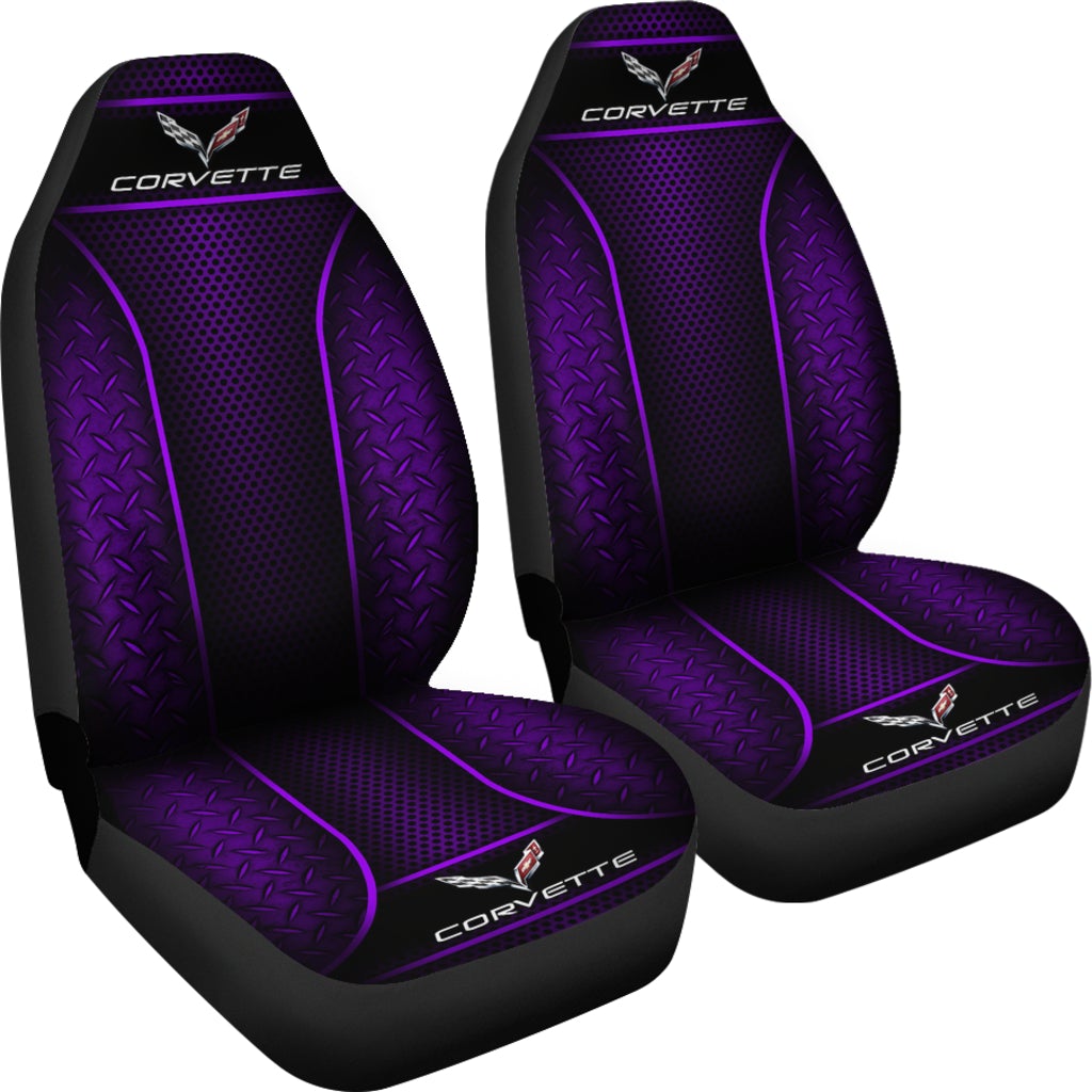 2 Front Corvette C7 Seat Covers Purple
