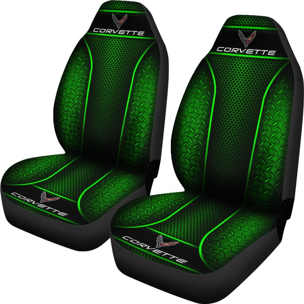 2 Front Corvette C8 Seat Covers Green - Famjoys 2 Front Corvette C8 Seat Covers Green - Famjoys