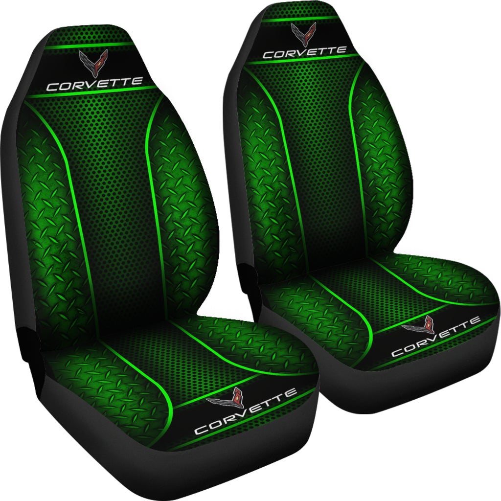 2 Front Corvette C8 Seat Covers Green - Famjoys 2 Front Corvette C8 Seat Covers Green - Famjoys