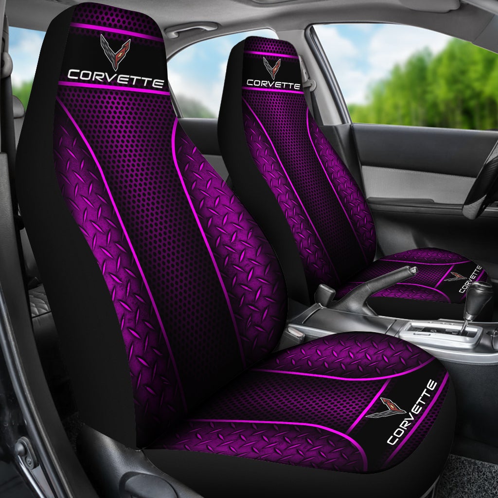 2 Front Corvette C8 Seat Covers Pink - Famjoys 2 Front Corvette C8 Seat Covers Pink - Famjoys
