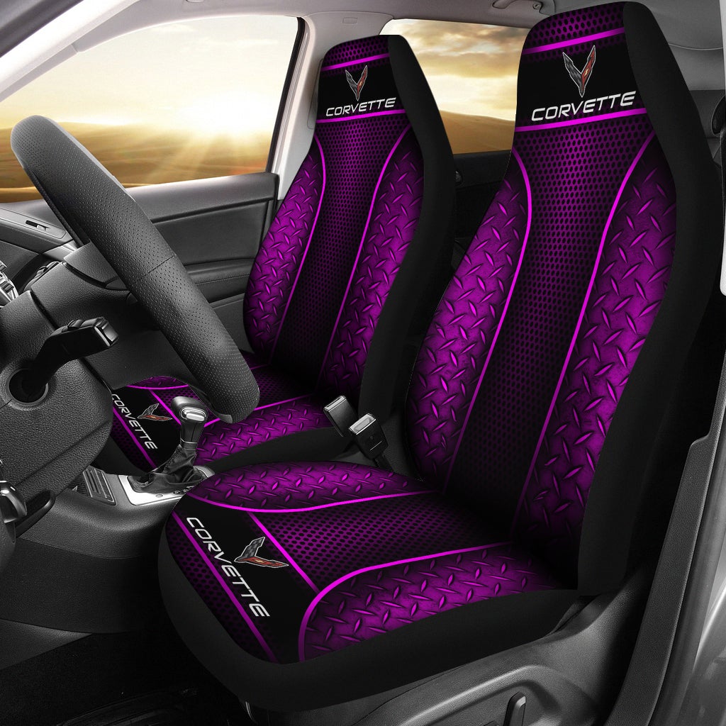 2 Front Corvette C8 Seat Covers Pink - Famjoys 2 Front Corvette C8 Seat Covers Pink - Famjoys