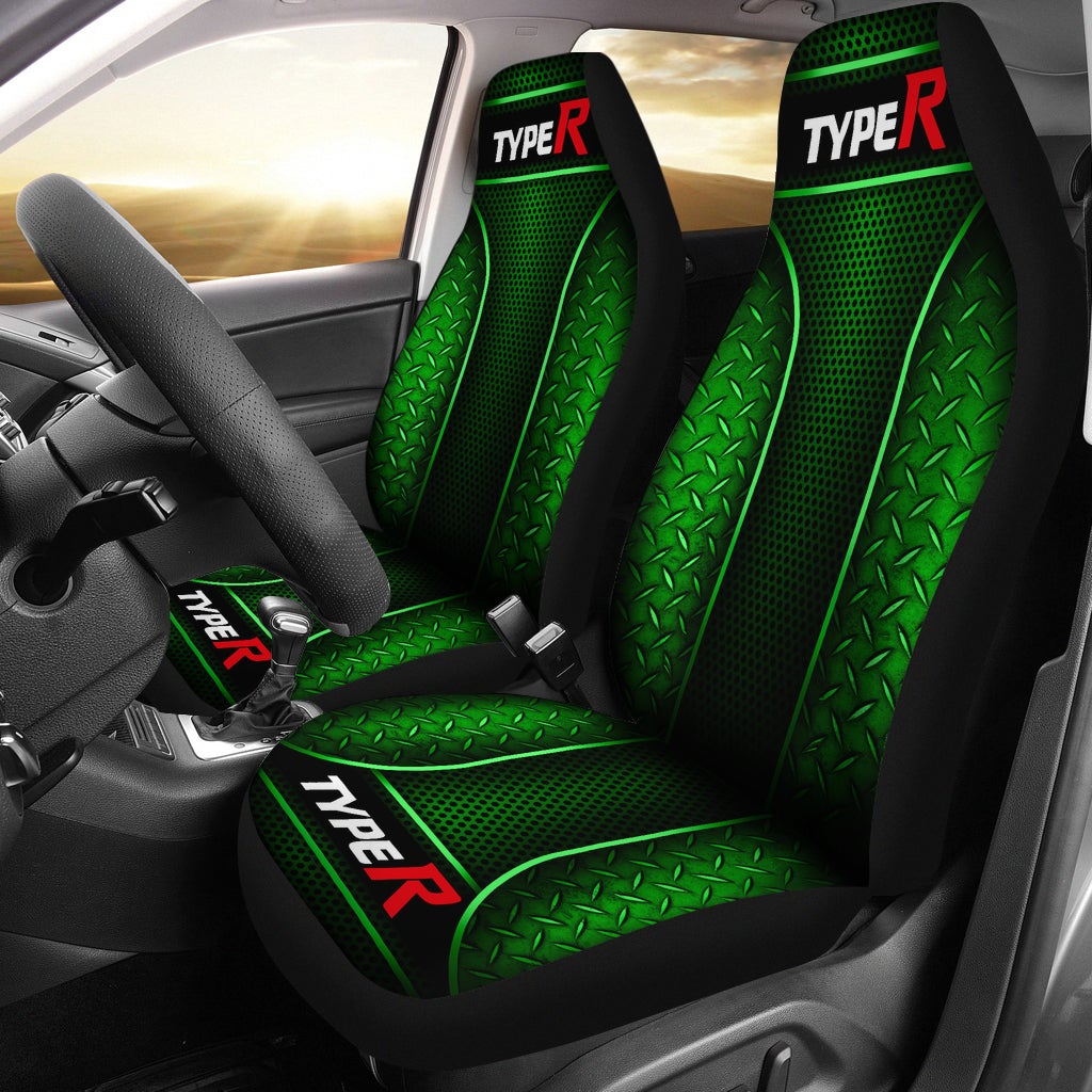 2 Front Honda Type R Seat Covers Green - Famjoys 2 Front Honda Type R Seat Covers Green - Famjoys