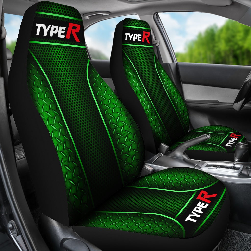 2 Front Honda Type R Seat Covers Green - Famjoys 2 Front Honda Type R Seat Covers Green - Famjoys