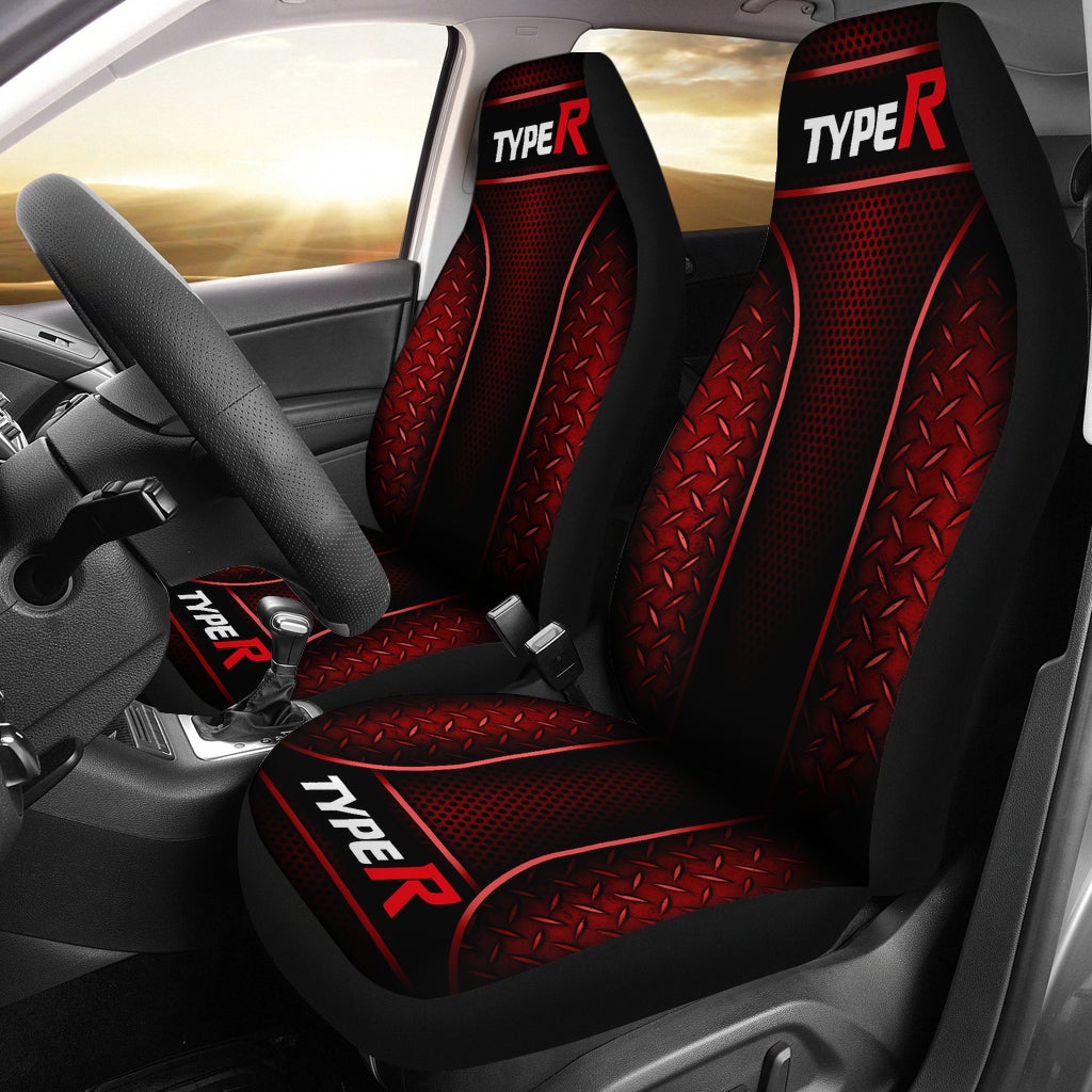 2 Front Honda Type R Seat Covers Red - Famjoys 2 Front Honda Type R Seat Covers Red - Famjoys