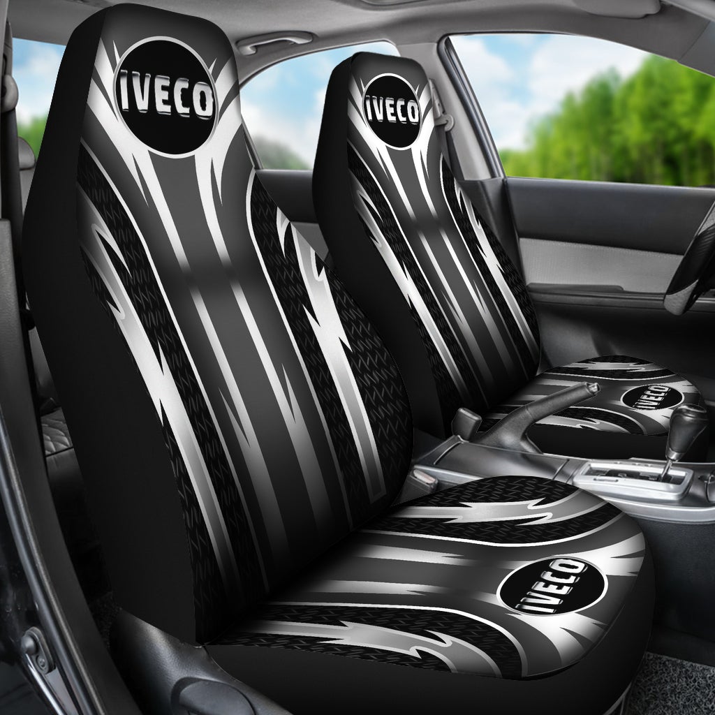 2 Front Iveco Seat Covers Grey