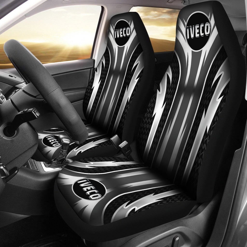 2 Front Iveco Seat Covers Grey