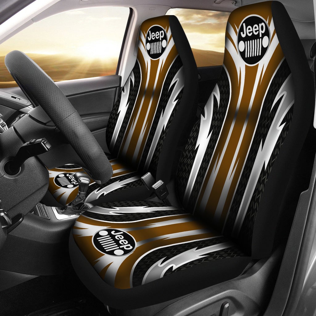 2 Front Jeep Seat Covers Brown - Famjoys 2 Front Jeep Seat Covers Brown - Famjoys