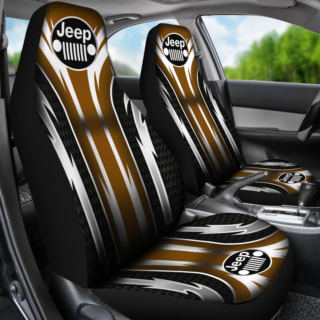 2 Front Jeep Seat Covers Brown - Famjoys 2 Front Jeep Seat Covers Brown - Famjoys