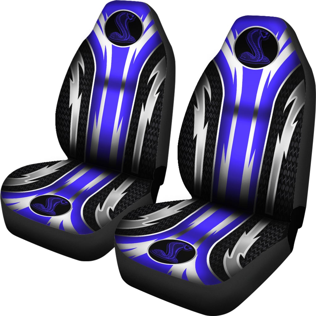2 Front Mustang Cobra Seat Covers Blue - Famjoys 2 Front Mustang Cobra Seat Covers Blue - Famjoys