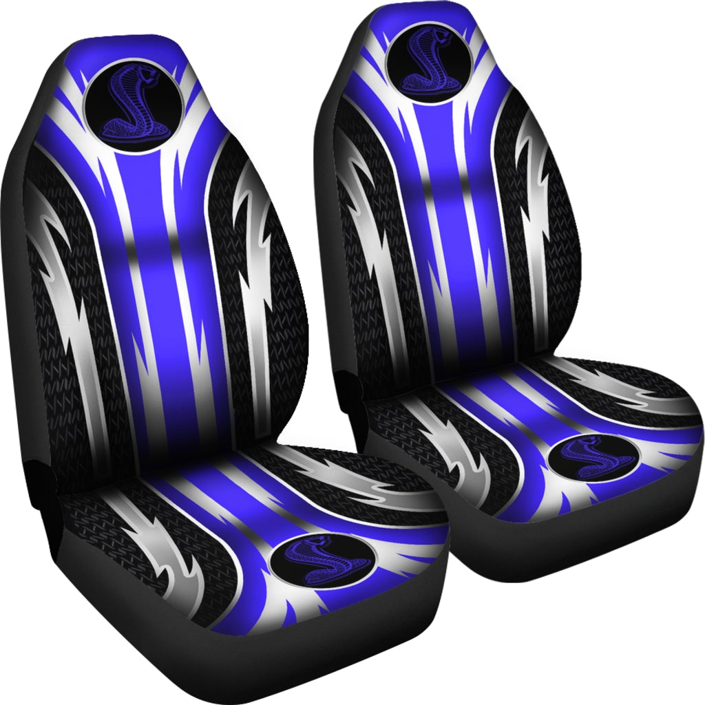 2 Front Mustang Cobra Seat Covers Blue - Famjoys 2 Front Mustang Cobra Seat Covers Blue - Famjoys