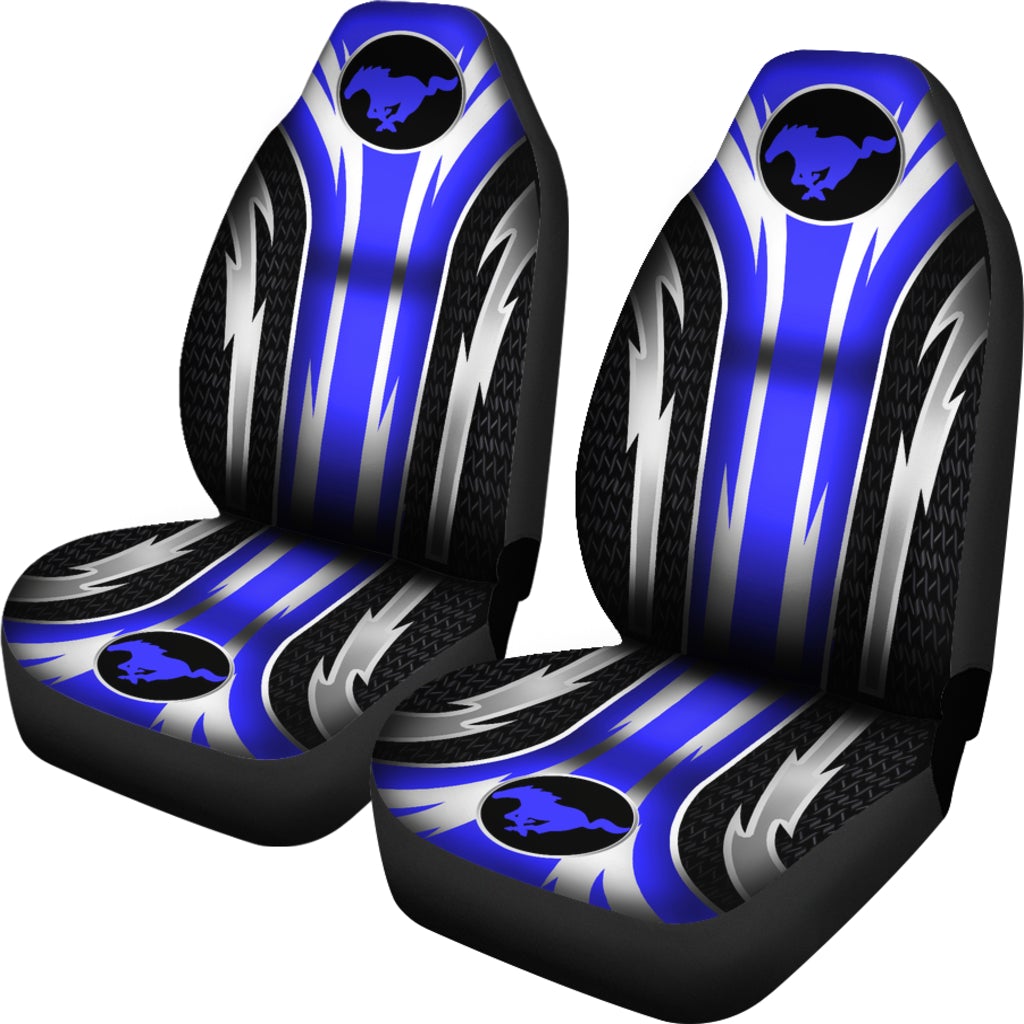2 Front Mustang Seat Covers Blue - Famjoys 2 Front Mustang Seat Covers Blue - Famjoys