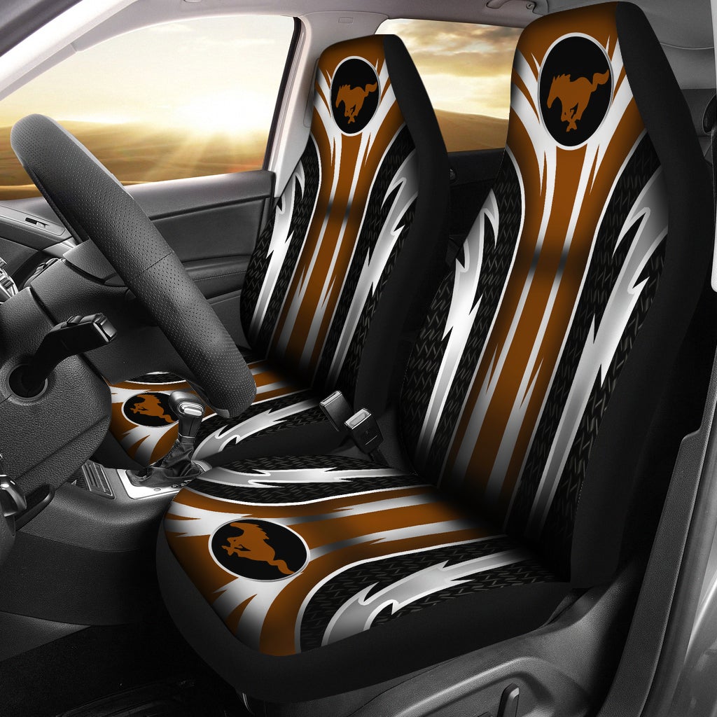 2 Front Mustang Seat Covers Brown - Famjoys 2 Front Mustang Seat Covers Brown - Famjoys