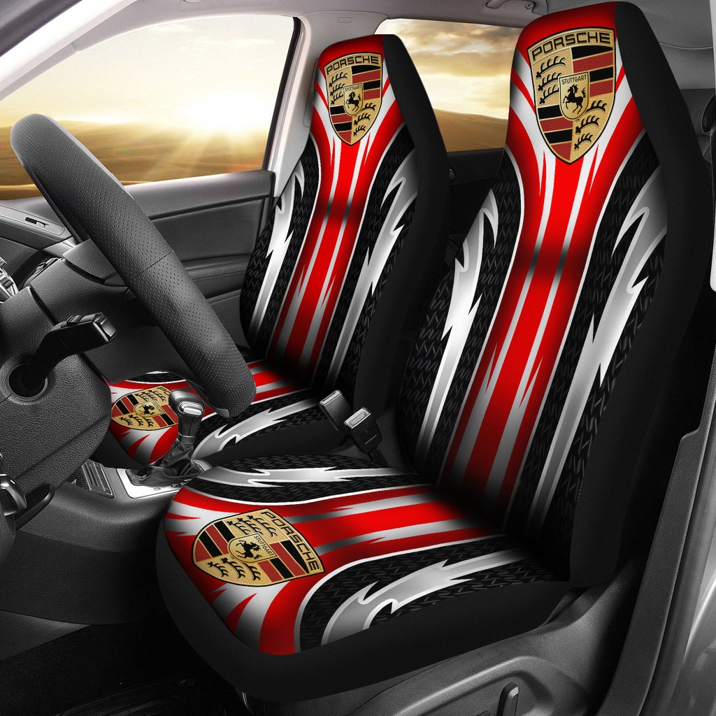 2 Front Porsche Seat Covers Red - Famjoys 2 Front Porsche Seat Covers Red - Famjoys