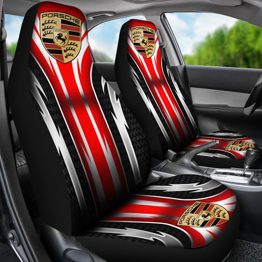 2 Front Porsche Seat Covers Red - Famjoys 2 Front Porsche Seat Covers Red - Famjoys