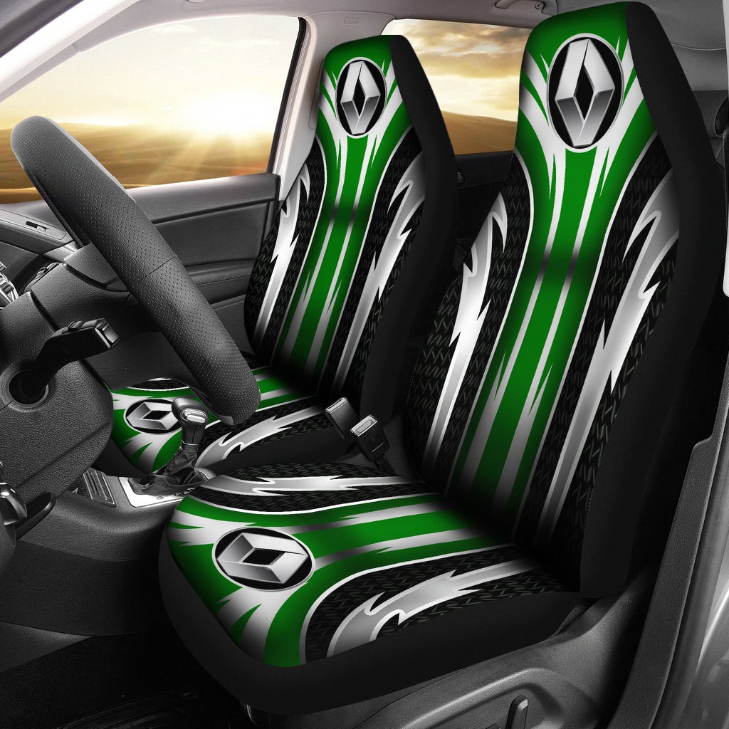 2 Front Renault Seat Covers Green - Famjoys 2 Front Renault Seat Covers Green - Famjoys