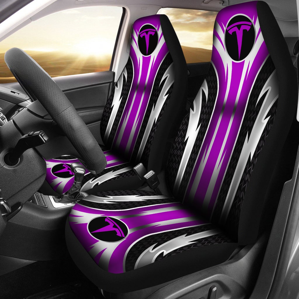 2 Front Tesla Seat Covers Pink - Famjoys 2 Front Tesla Seat Covers Pink - Famjoys