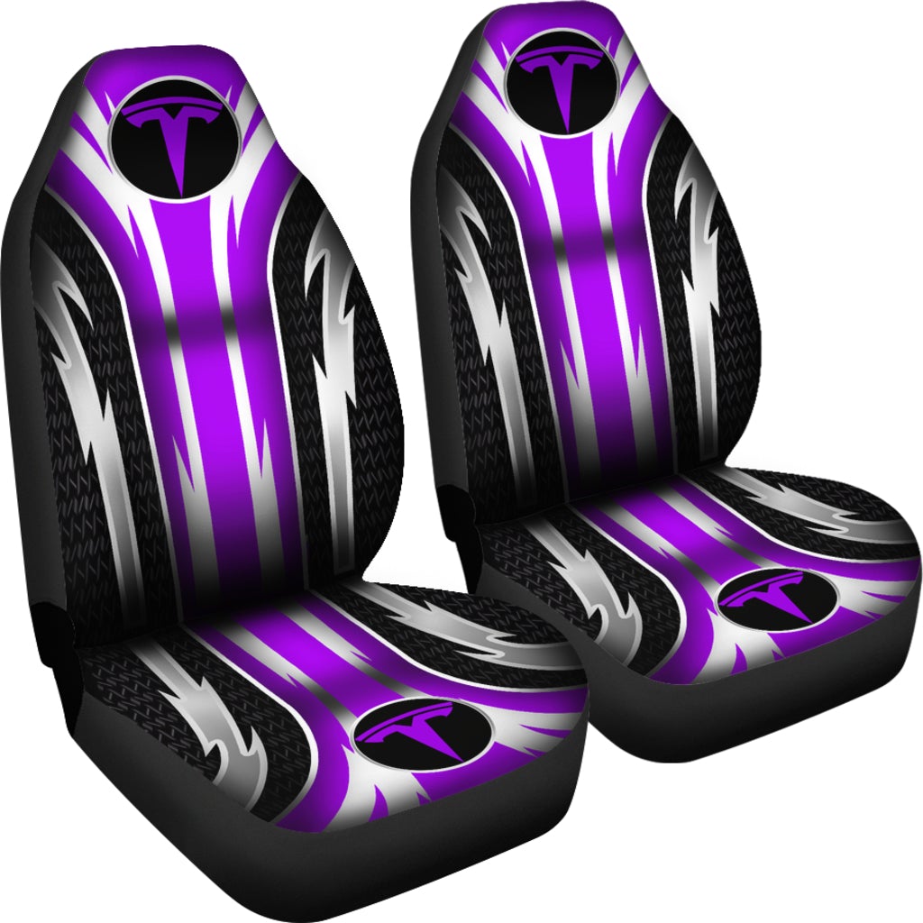 2 Front Tesla Seat Covers Purple - Famjoys 2 Front Tesla Seat Covers Purple - Famjoys