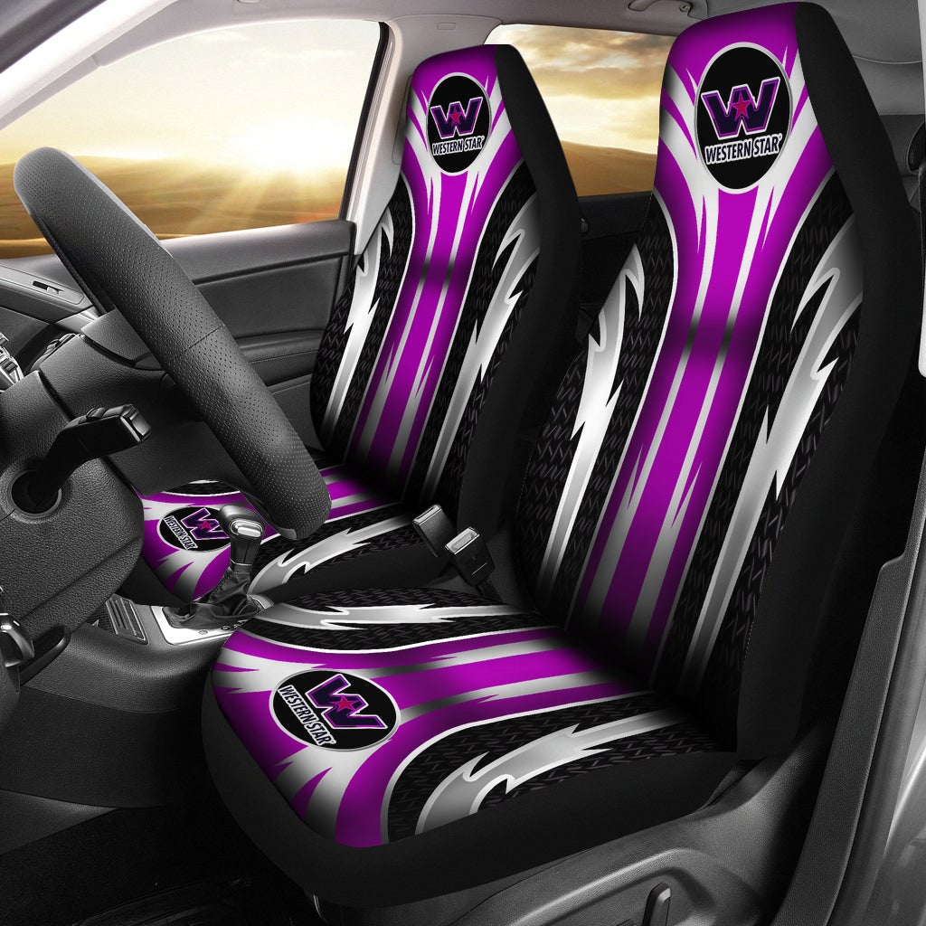2 Front Western Star Seat Covers Pink - Famjoys 2 Front Western Star Seat Covers Pink - Famjoys