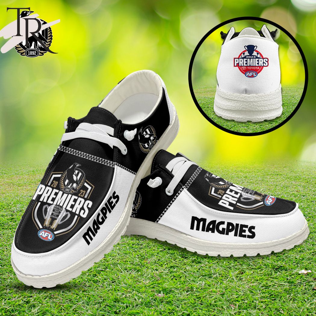 2023 AFL Premiers Collingwood Magpies Custom Hey Dude Shoes - Famjoys 2023 AFL Premiers Collingwood Magpies Custom Hey Dude Shoes - Famjoys