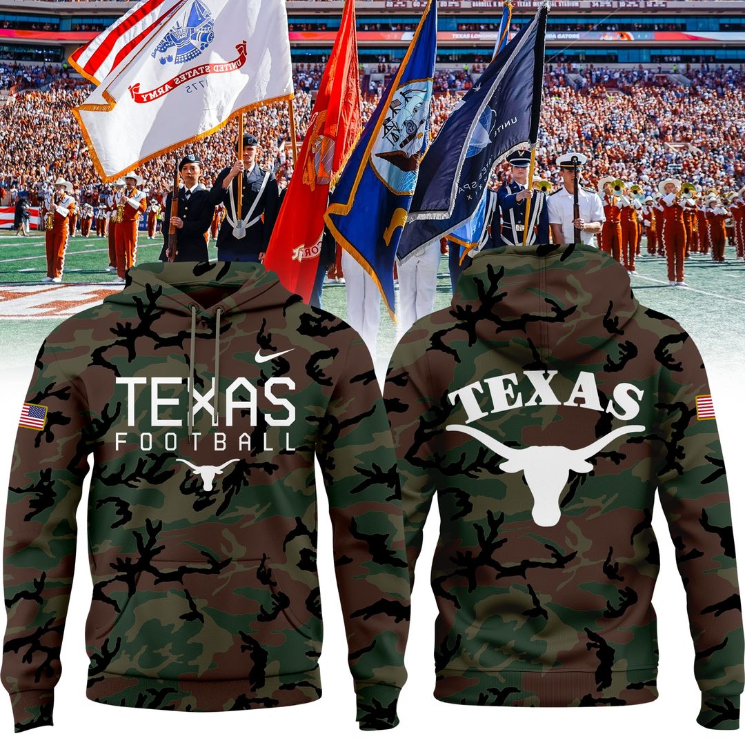 2024 Military Appreciation TEXAS LONGHORNS Hoodie - Famjoys 2024 Military Appreciation TEXAS LONGHORNS Hoodie - Famjoys