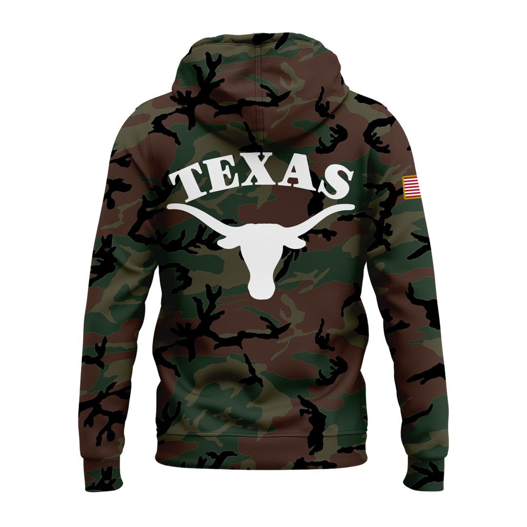 2024 Military Appreciation TEXAS LONGHORNS Hoodie - Famjoys 2024 Military Appreciation TEXAS LONGHORNS Hoodie - Famjoys