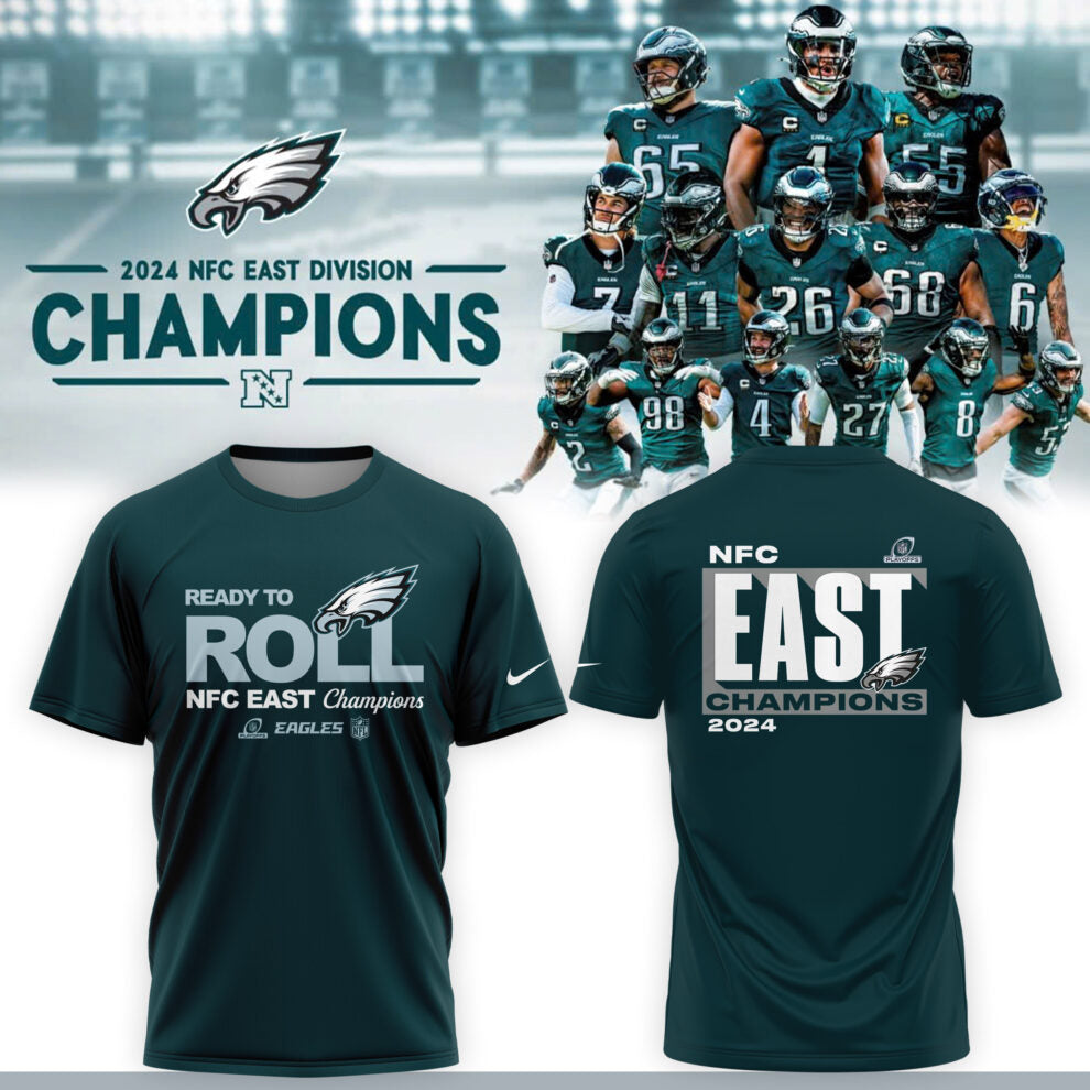 2024 NFC East Champions Philadelphia Eagles T-Shirt - Famjoys 2024 NFC East Champions Philadelphia Eagles T-Shirt - Famjoys