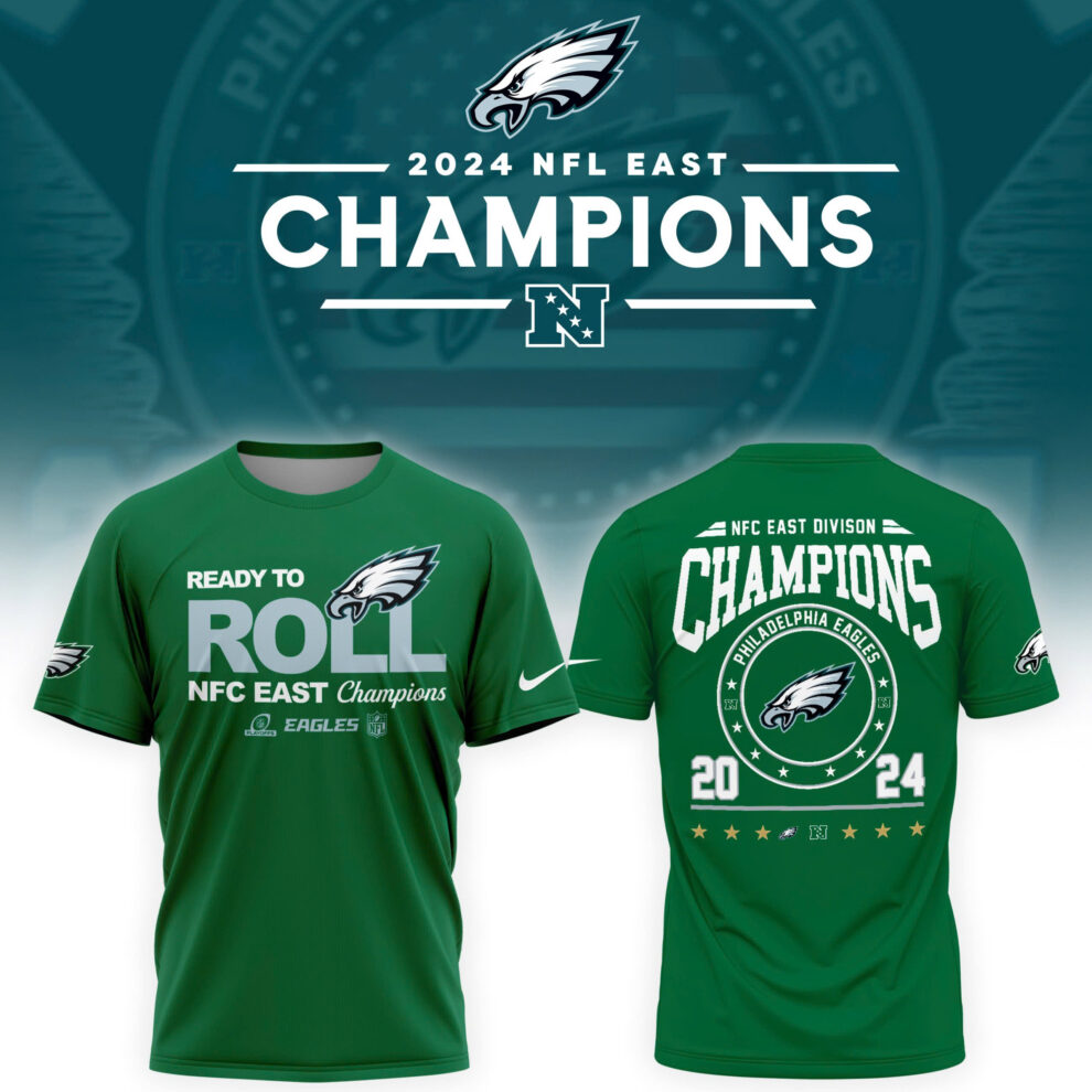 2024 NFC East Champions Philadelphia Eagles T-Shirt - Famjoys 2024 NFC East Champions Philadelphia Eagles T-Shirt - Famjoys