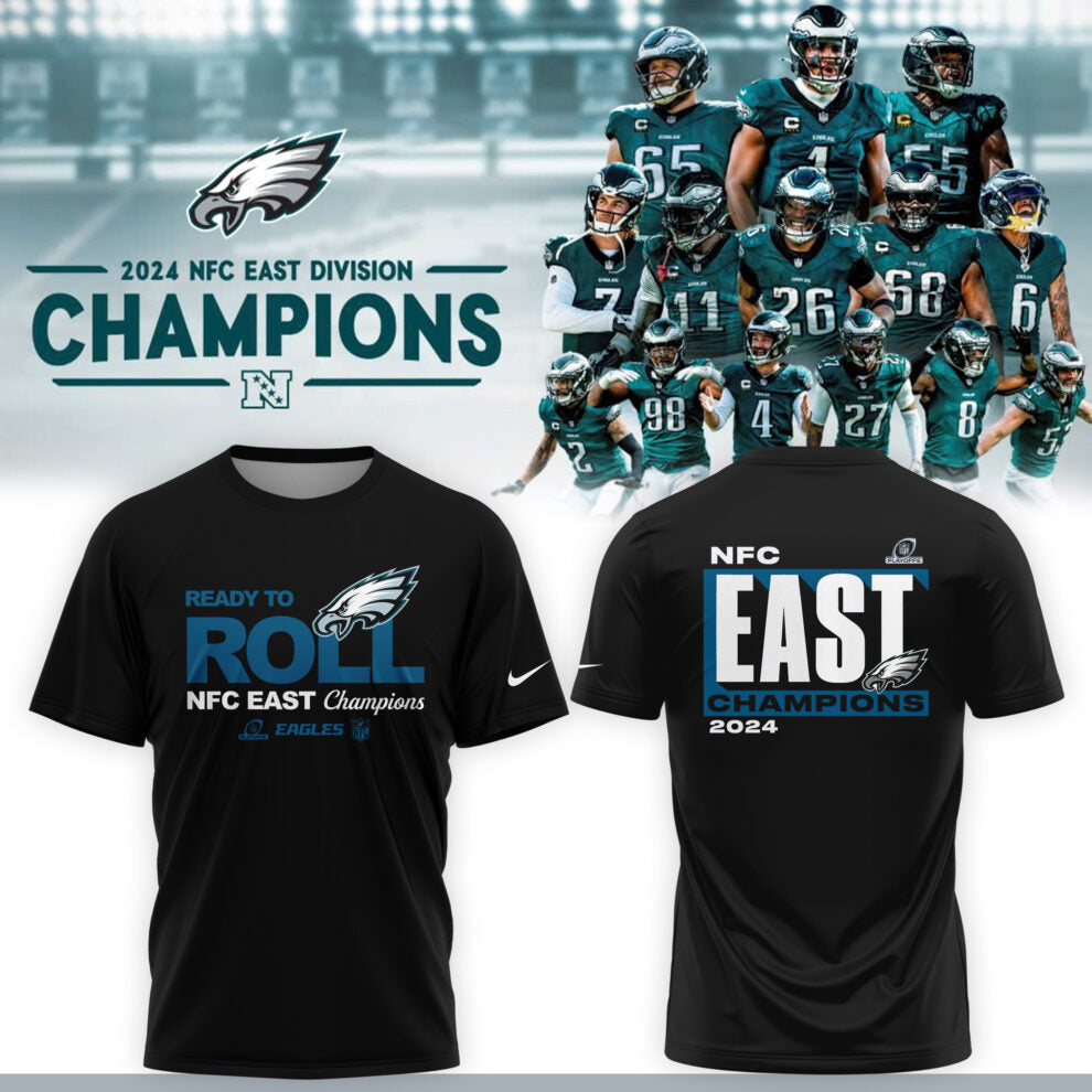 2024 NFC East Champions Philadelphia Eagles T-Shirt - Famjoys 2024 NFC East Champions Philadelphia Eagles T-Shirt - Famjoys
