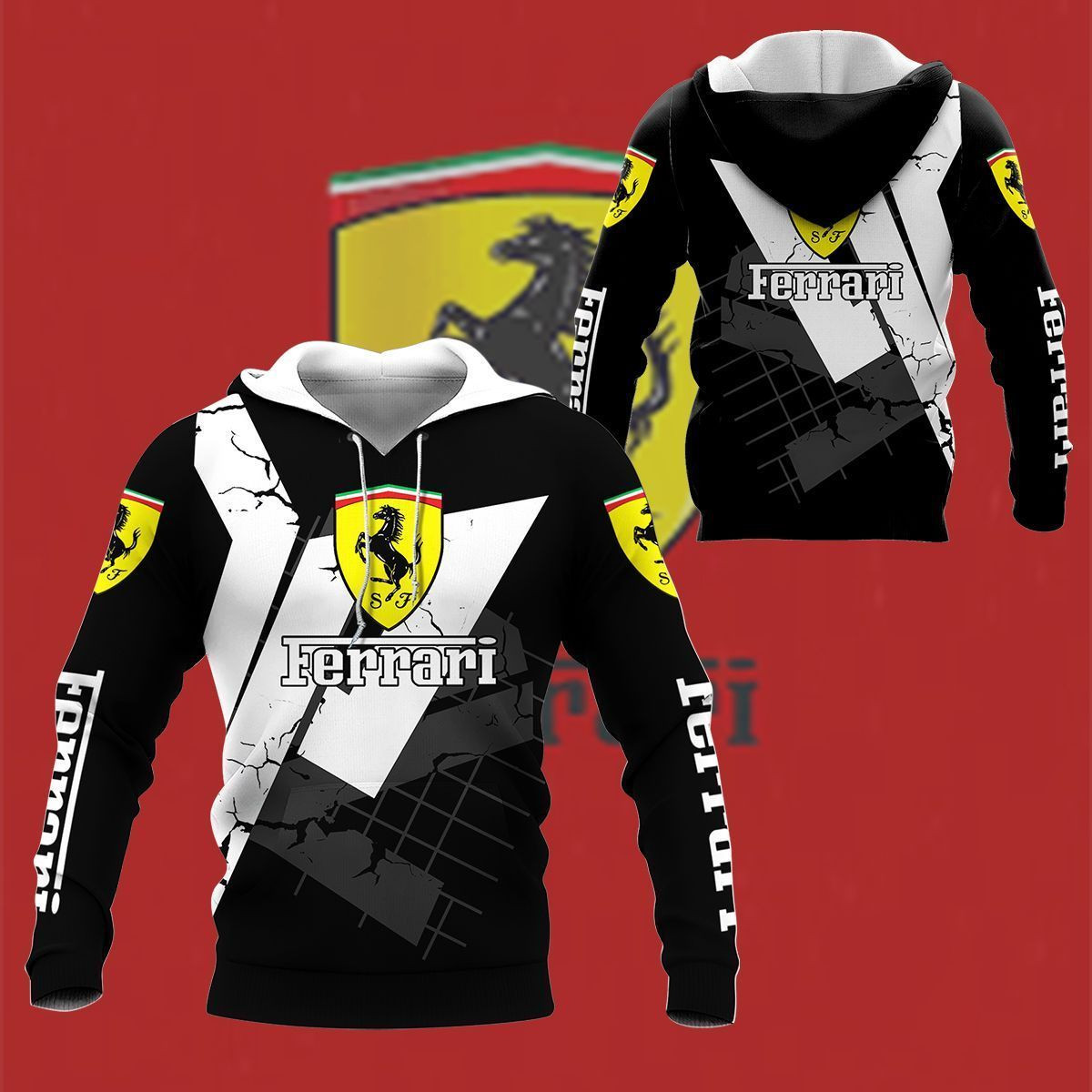 3D All Over FERRARI Shirt Ver 12 - Famjoys 3D All Over FERRARI Shirt Ver 12 - Famjoys