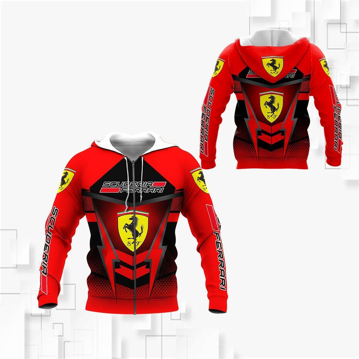3D All Over FERRARI Shirt Ver 2 - Famjoys 3D All Over FERRARI Shirt Ver 2 - Famjoys
