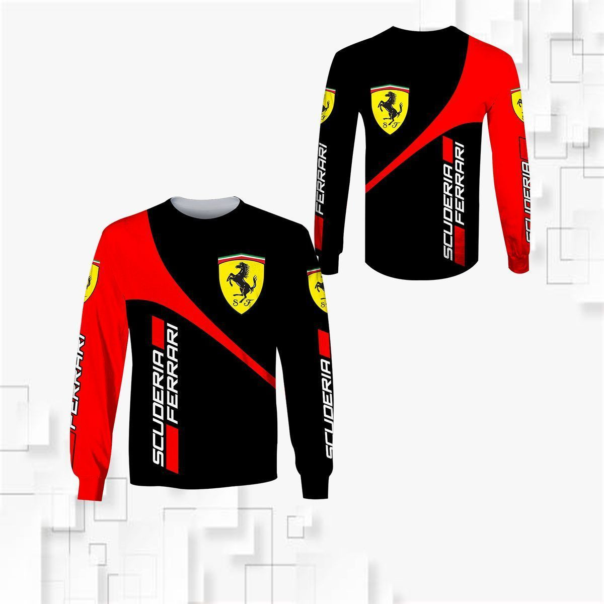 3D All Over FERRARI Shirt Ver 6 - Famjoys 3D All Over FERRARI Shirt Ver 6 - Famjoys
