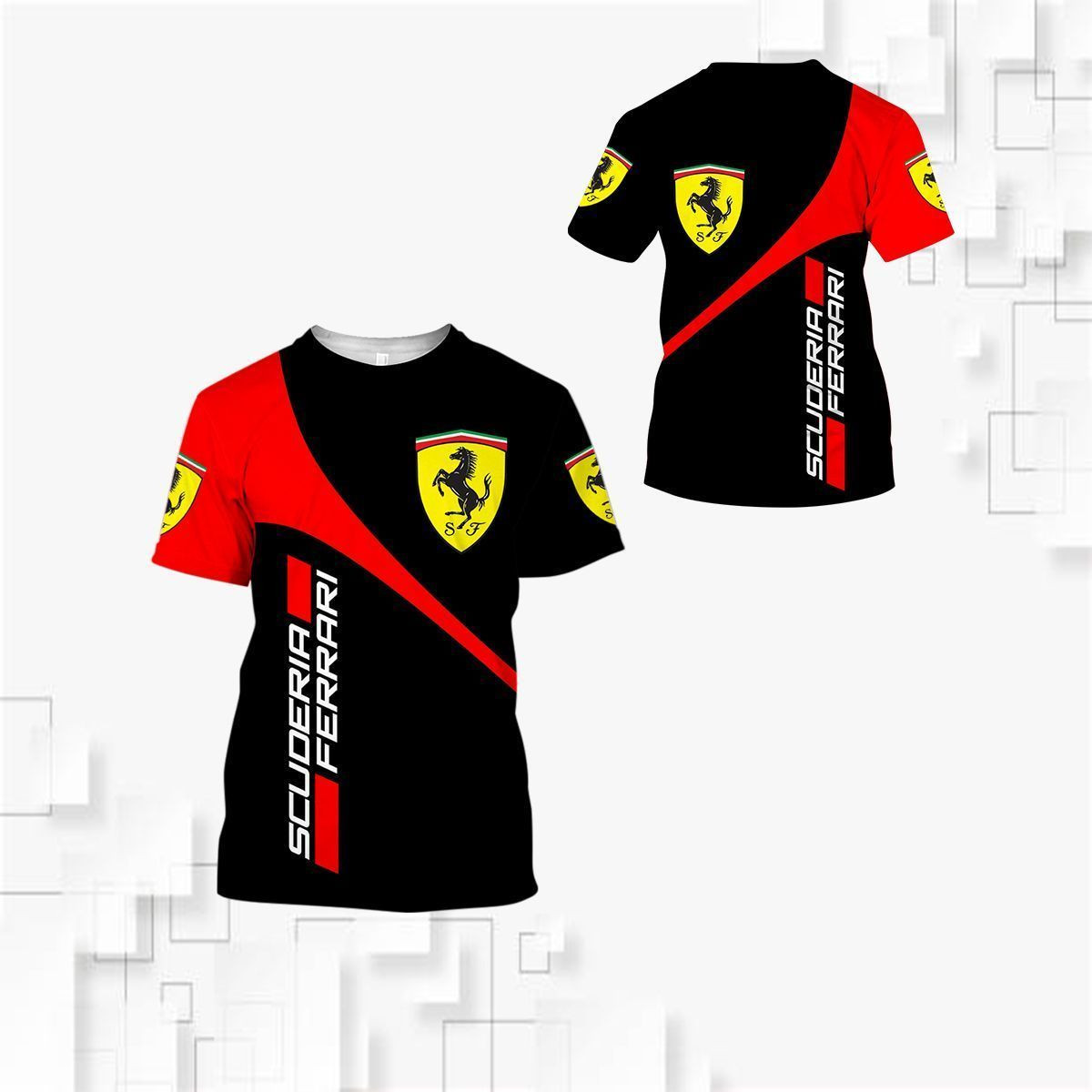 3D All Over FERRARI Shirt Ver 6 - Famjoys 3D All Over FERRARI Shirt Ver 6 - Famjoys