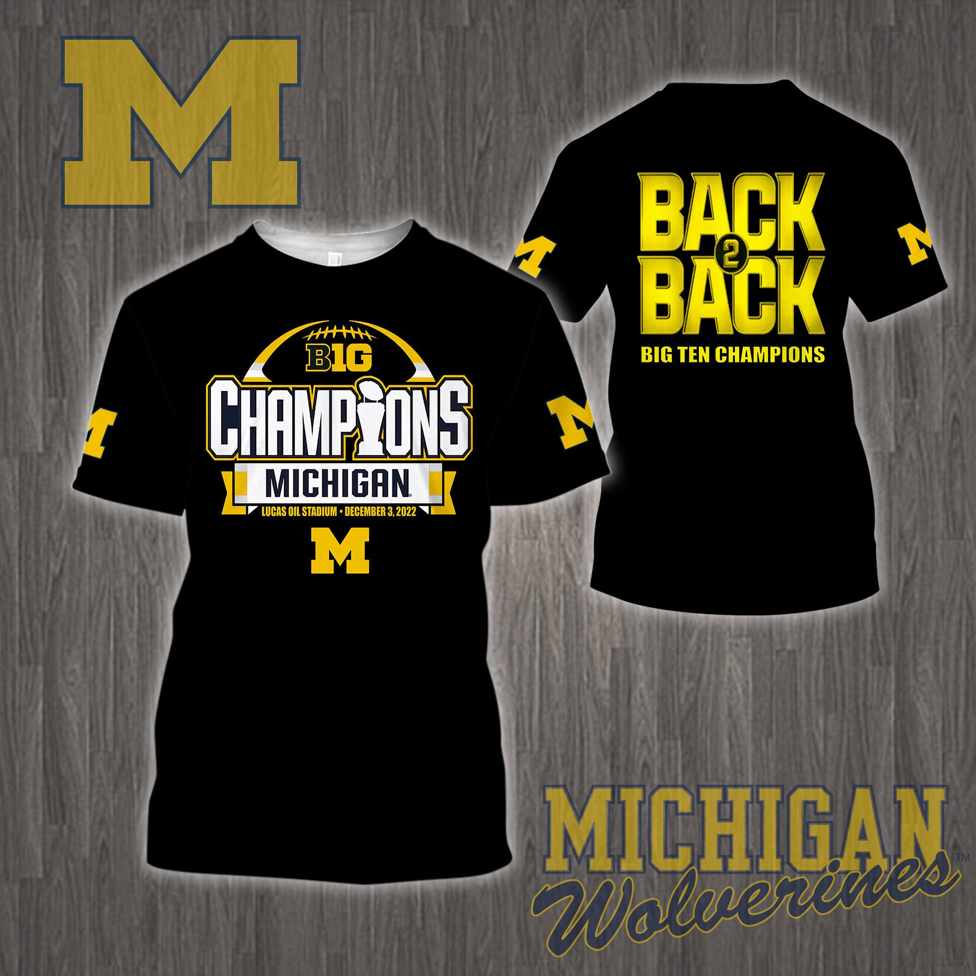 3D All Over Printed Michigan Wolverines Big Ten Champions 2022 Shirts Ver 1 - Famjoys 3D All Over Printed Michigan Wolverines Big Ten Champions 2022 Shirts Ver 1 - Famjoys