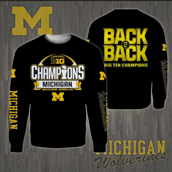 3D All Over Printed Michigan Wolverines Big Ten Champions 2022 Shirts Ver 1 - Famjoys 3D All Over Printed Michigan Wolverines Big Ten Champions 2022 Shirts Ver 1 - Famjoys