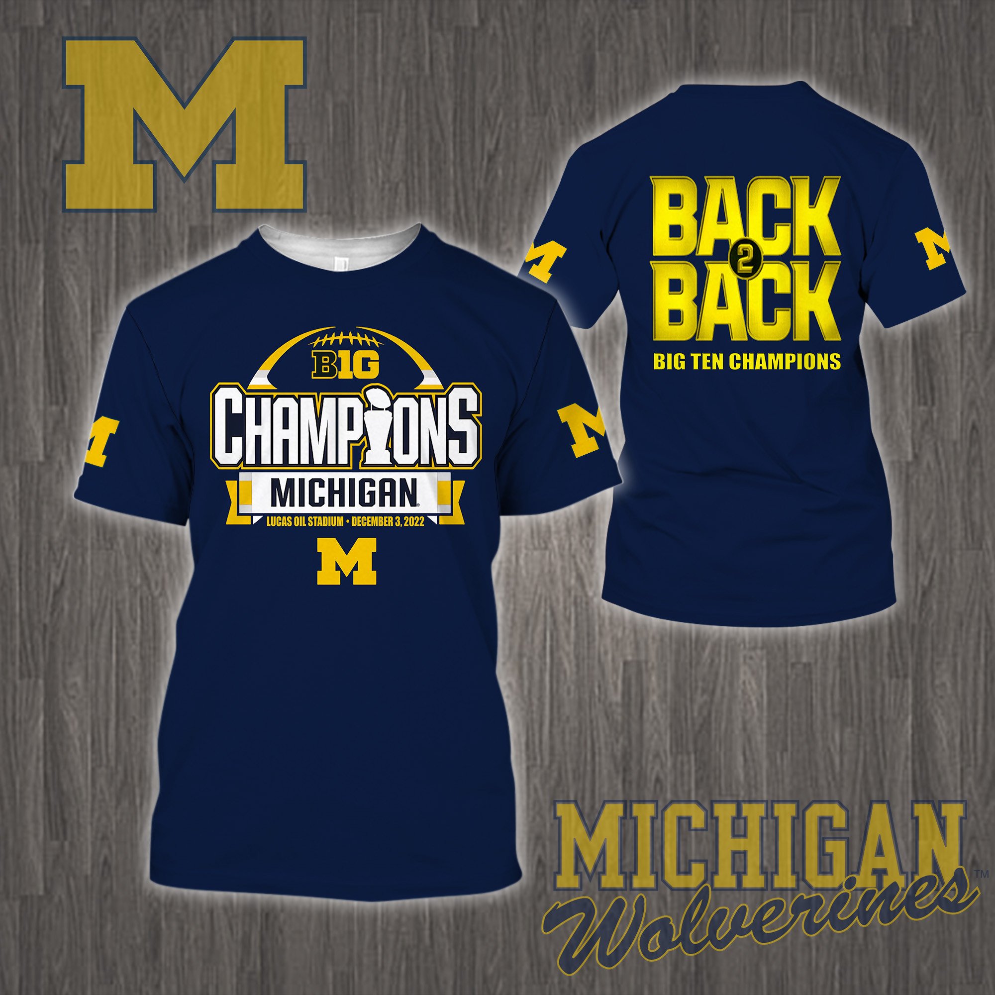 3D All Over Printed Michigan Wolverines Big Ten Champions 2022 Shirts Ver 2 - Famjoys 3D All Over Printed Michigan Wolverines Big Ten Champions 2022 Shirts Ver 2 - Famjoys