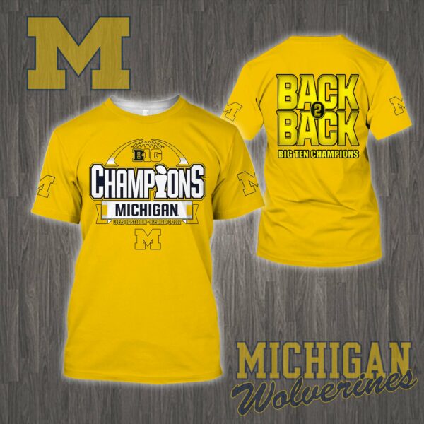 3D All Over Printed Michigan Wolverines Big Ten Champions 2022 Shirts Ver 3 - Famjoys 3D All Over Printed Michigan Wolverines Big Ten Champions 2022 Shirts Ver 3 - Famjoys